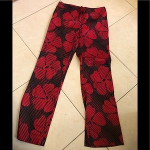 Red floral pants -SUPER fun!!